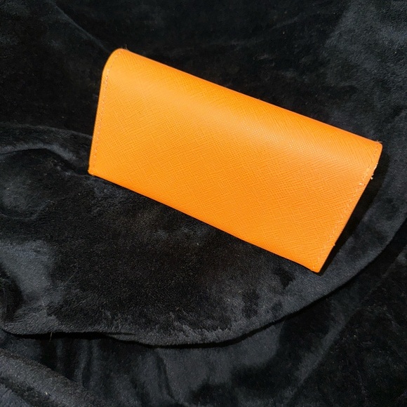 Tory Burch Orange Sunglasses Holder Case CASE ONLY Foldable Secure Case - Picture 6 of 10
